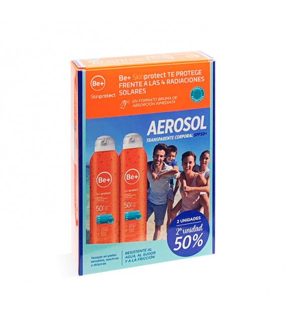 Be+ Skin Protect Aerosol Transparente Corporal Spf50+ Duplo 200ml + 200ml